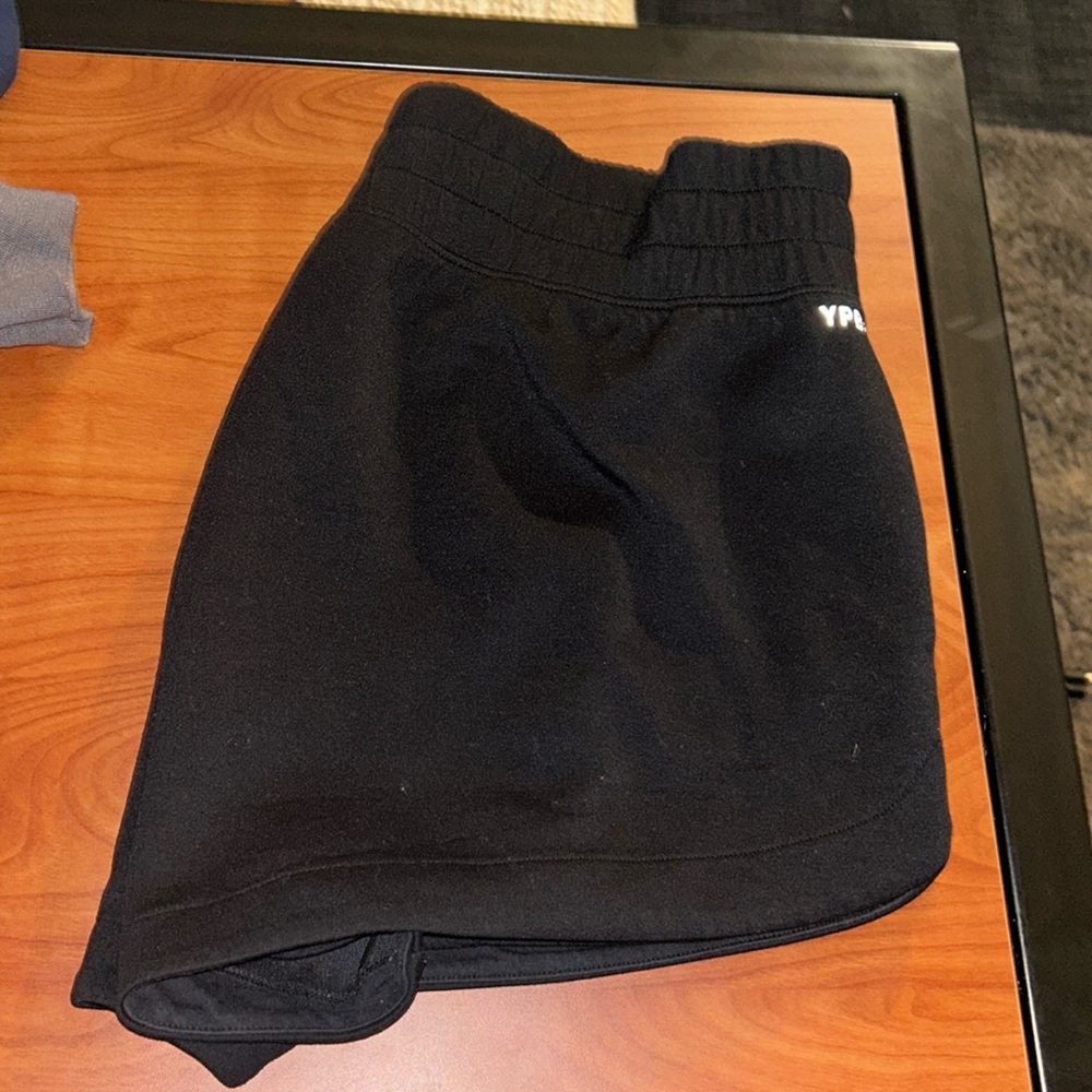 black athletic shorts